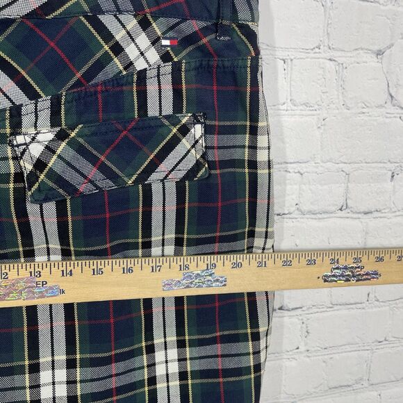 VTG Y2k Tommy Hilfiger Mini Skirt Women Size 16 Plaid Tartan Cargo Dark Academia - Picture 7 of 8